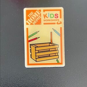 Kids Workshops Wooden Crate Sticker – Orange (The Home Depot)